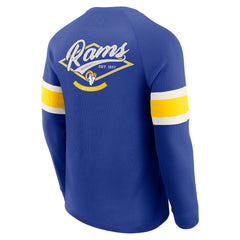 Fanatics Los Angeles Rams Darius Rucker Collection Waffle-Knit Raglan Long Sleeve Henley T-Shirt Royal