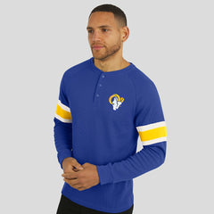 Fanatics Los Angeles Rams Darius Rucker Collection Waffle-Knit Raglan Long Sleeve Henley T-Shirt Royal