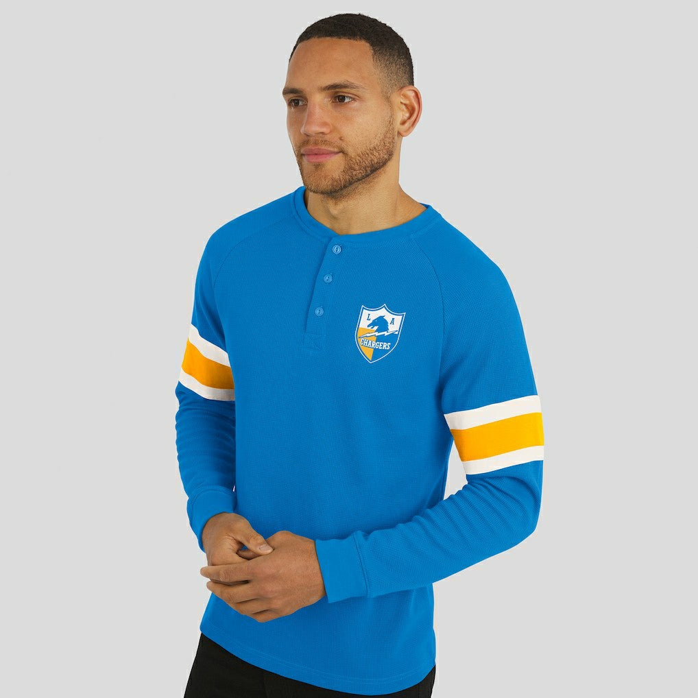 Fanatics Los Angeles Chargers Darius Rucker Collection Waffle-Knit Raglan Long Sleeve Henley T-Shirt Powder Blue