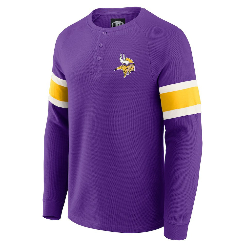 Fanatics Minnesota Vikings Darius Rucker Collection Waffle-Knit Raglan Long Sleeve Henley T-Shirt Purple