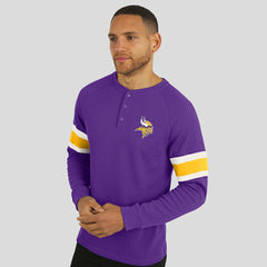 Fanatics Minnesota Vikings Darius Rucker Collection Waffle-Knit Raglan Long Sleeve Henley T-Shirt Purple