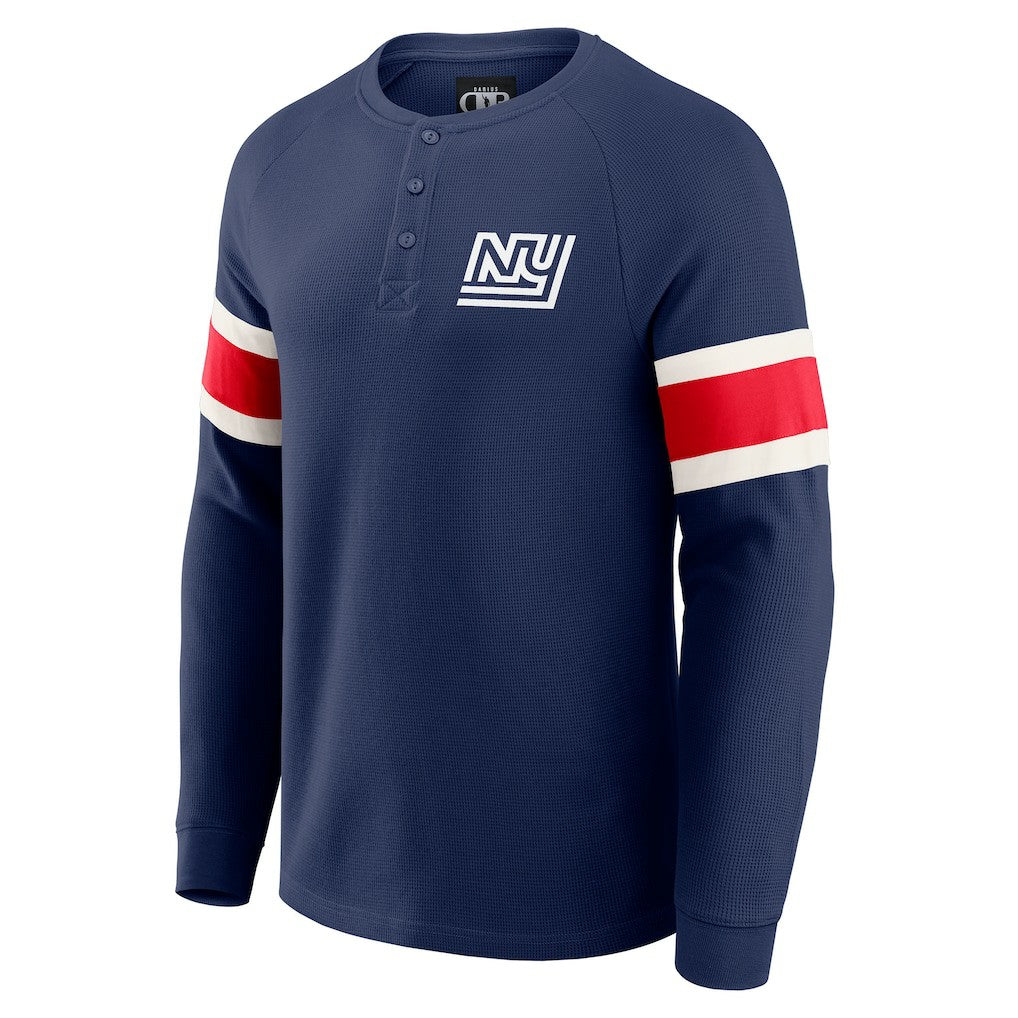 Fanatics New York Giants Darius Rucker Collection Waffle-Knit Raglan Long Sleeve Henley T-Shirt Navy