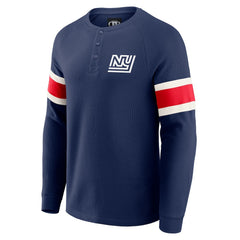 Fanatics New York Giants Darius Rucker Collection Waffle-Knit Raglan Long Sleeve Henley T-Shirt Navy