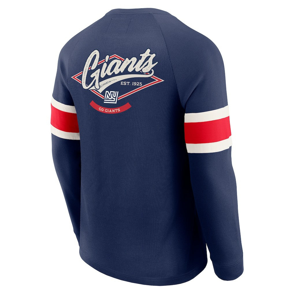 Fanatics New York Giants Darius Rucker Collection Waffle-Knit Raglan Long Sleeve Henley T-Shirt Navy
