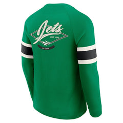 Fanatics New York Jets Darius Rucker Collection Waffle-Knit Raglan Long Sleeve Henley T-Shirt Kelly Green