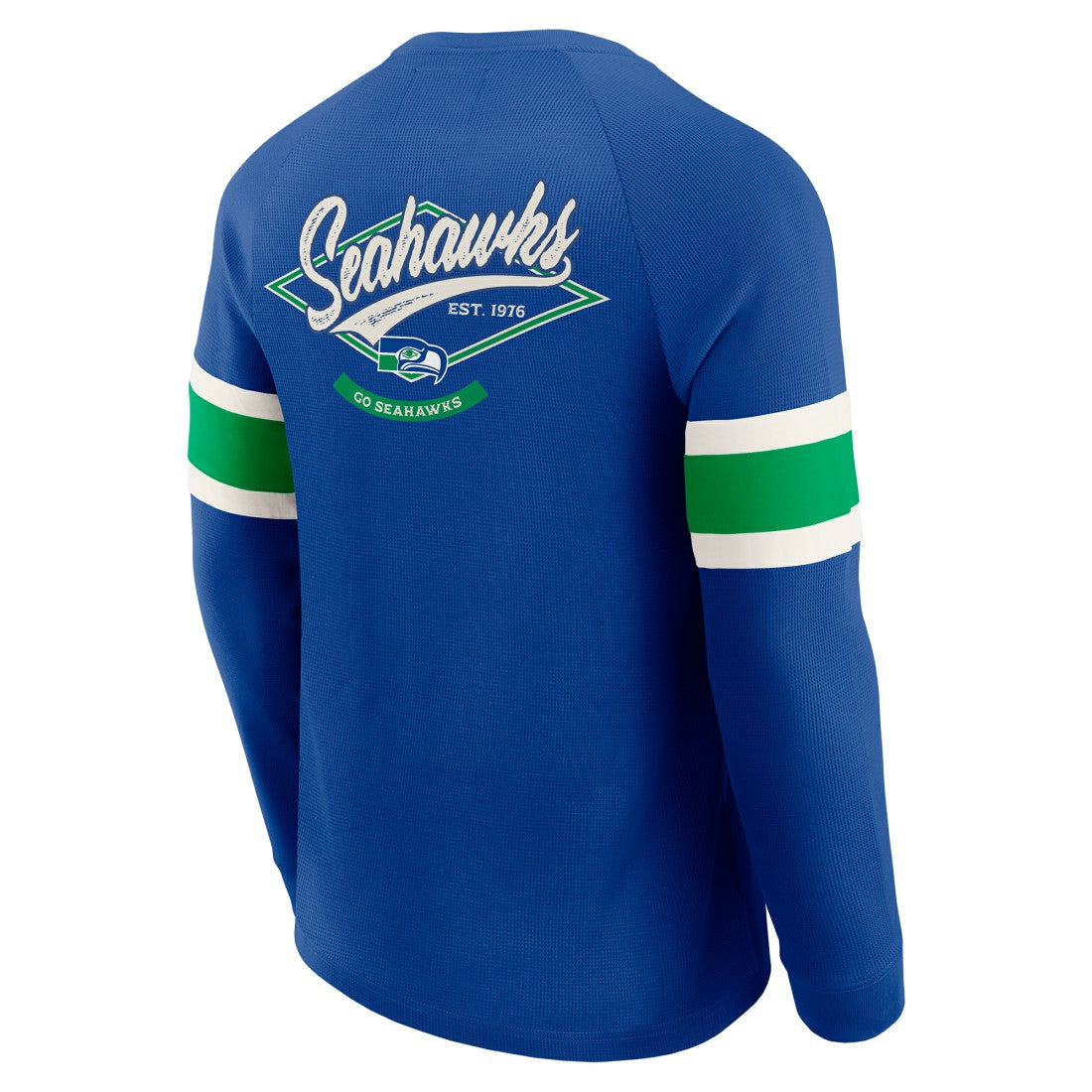 Fanatics Seattle Seahawks Darius Rucker Collection Waffle-Knit Raglan Long Sleeve Henley T-Shirt College Navy