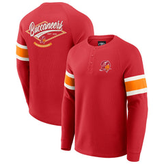 Fanatics Tampa Bay Buccaneers Darius Rucker Collection Waffle-Knit Raglan Long Sleeve Henley T-Shirt Red
