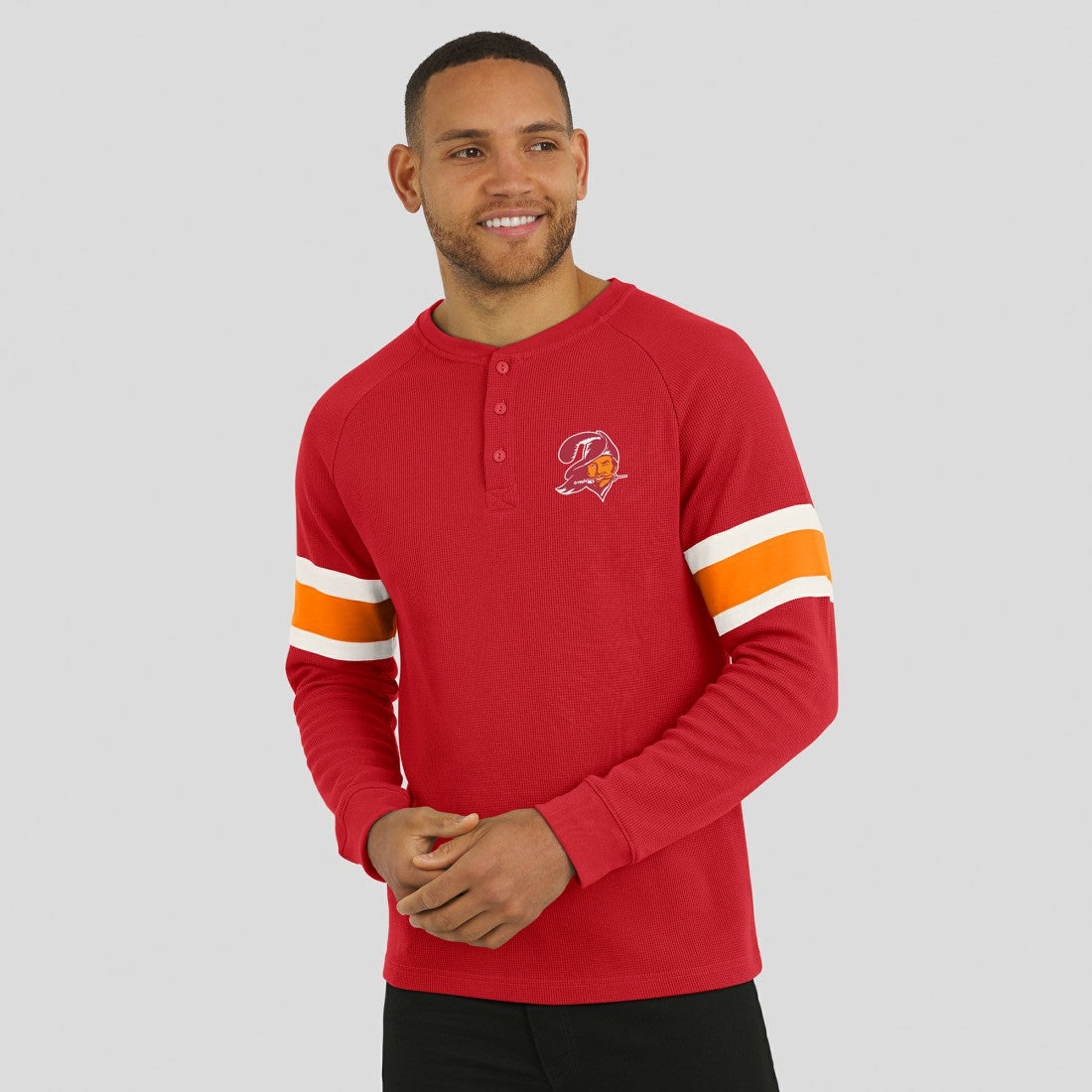 Fanatics Tampa Bay Buccaneers Darius Rucker Collection Waffle-Knit Raglan Long Sleeve Henley T-Shirt Red