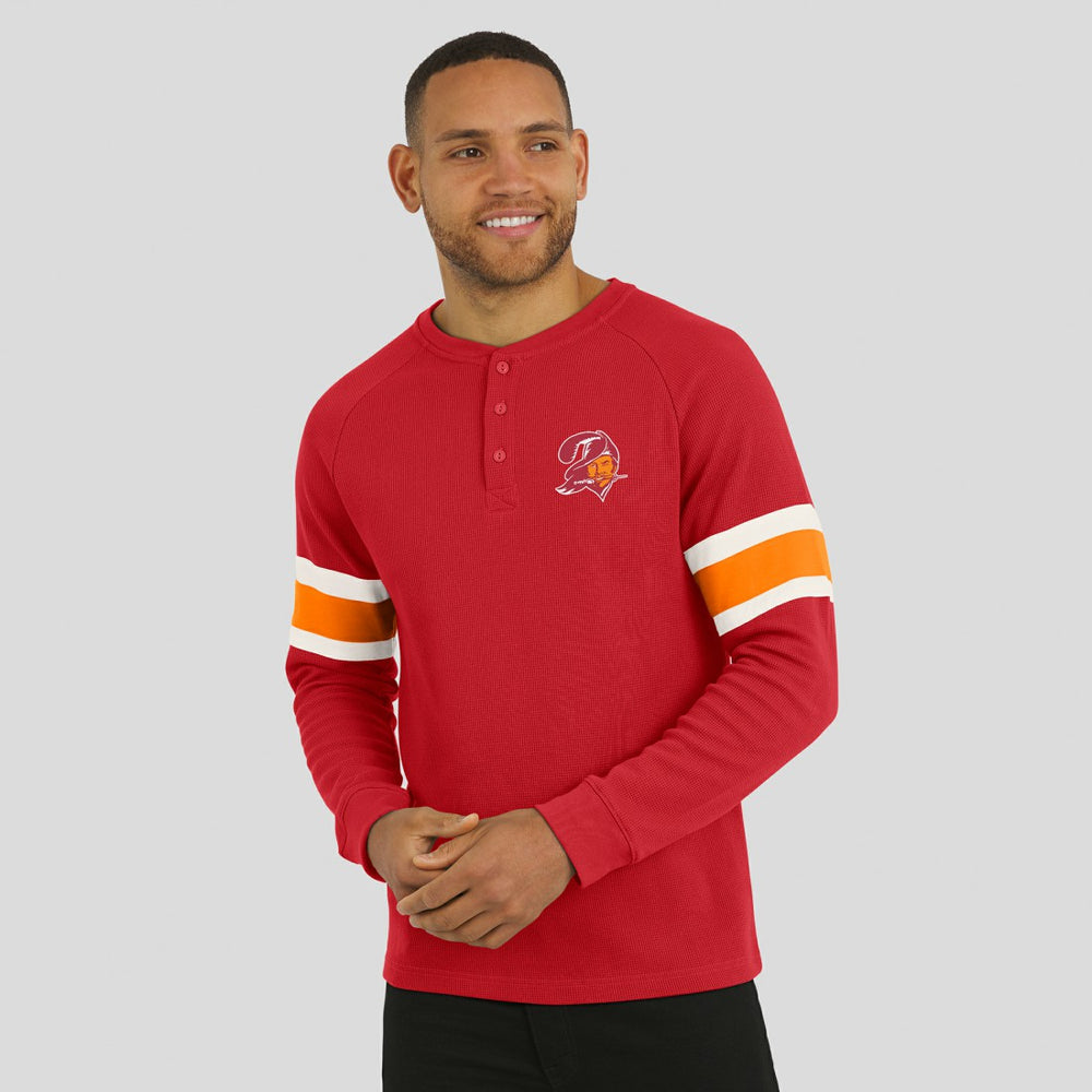 Fanatics Tampa Bay Buccaneers Darius Rucker Collection Waffle-Knit Raglan Long Sleeve Henley T-Shirt Red