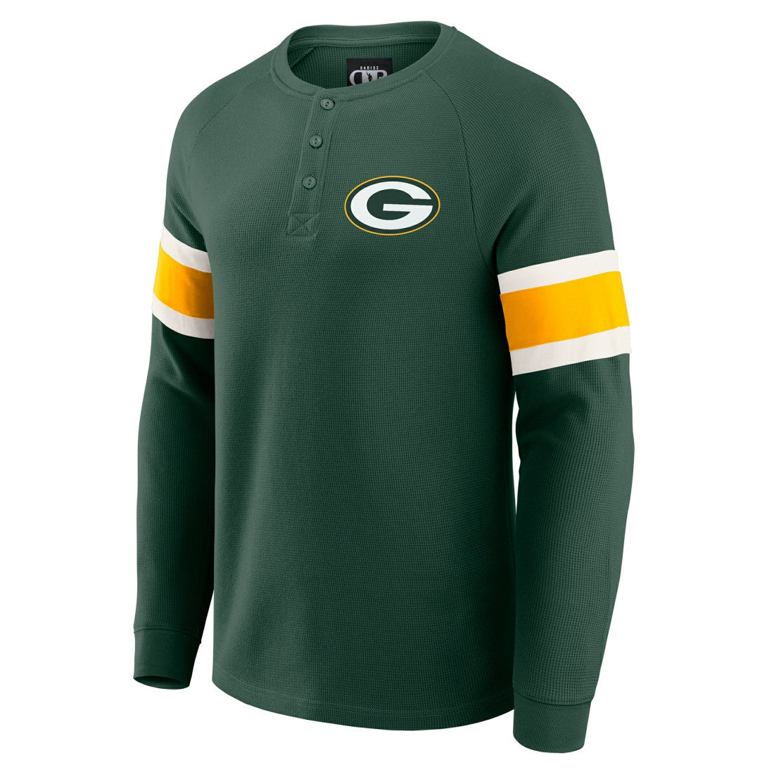 Fanatics Green Bay Packers Darius Rucker Collection Waffle-Knit Raglan Long Sleeve Henley T-Shirt Green