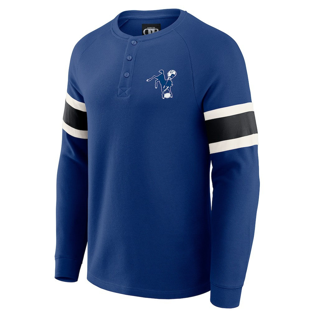 Fanatics Indianapolis Colts Darius Rucker Collection Waffle-Knit Raglan Long Sleeve Henley T-Shirt Royal