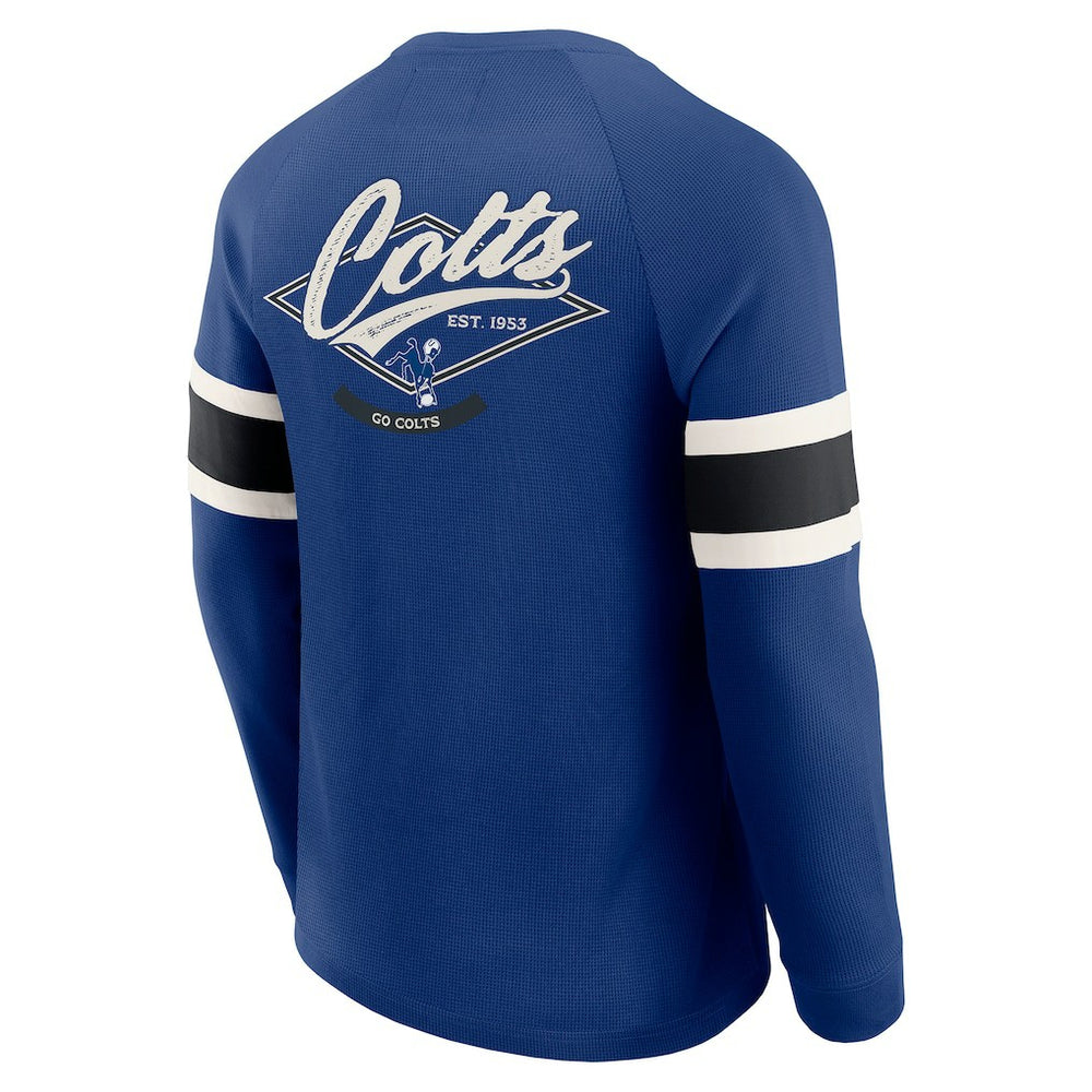 Fanatics Indianapolis Colts Darius Rucker Collection Waffle-Knit Raglan Long Sleeve Henley T-Shirt Royal