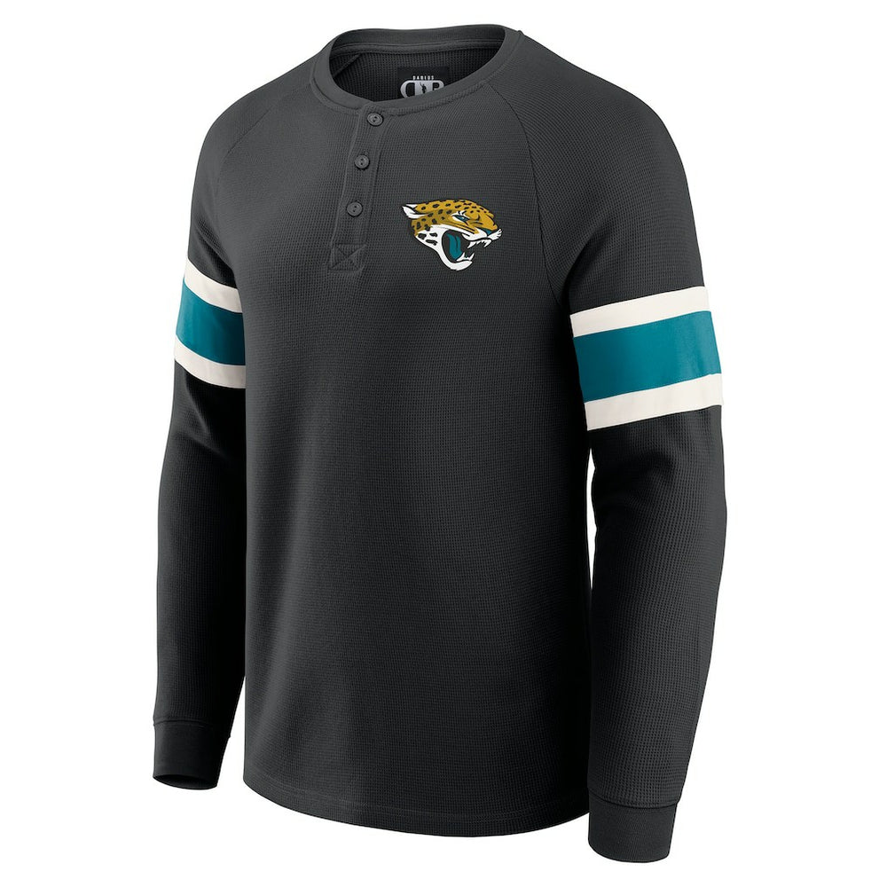 Fanatics Jacksonville Jaguars Darius Rucker Collection Waffle-Knit Raglan Long Sleeve Henley T-Shirt Black