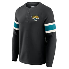 Fanatics Jacksonville Jaguars Darius Rucker Collection Waffle-Knit Raglan Long Sleeve Henley T-Shirt Black