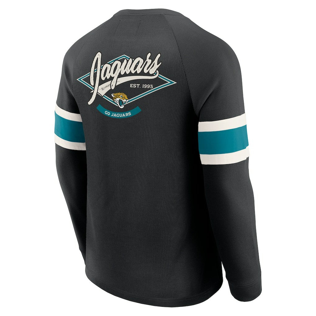Fanatics Jacksonville Jaguars Darius Rucker Collection Waffle-Knit Raglan Long Sleeve Henley T-Shirt Black