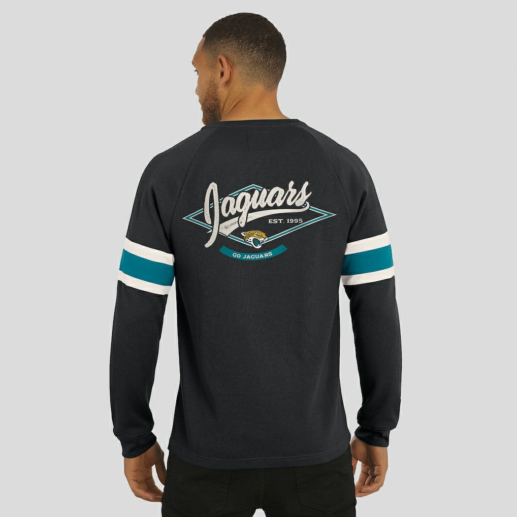 Fanatics Jacksonville Jaguars Darius Rucker Collection Waffle-Knit Raglan Long Sleeve Henley T-Shirt Black