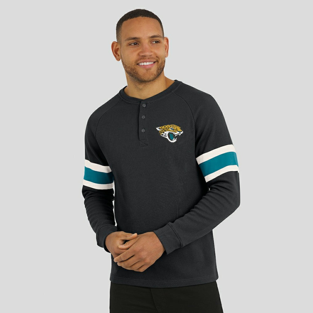 Fanatics Jacksonville Jaguars Darius Rucker Collection Waffle-Knit Raglan Long Sleeve Henley T-Shirt Black