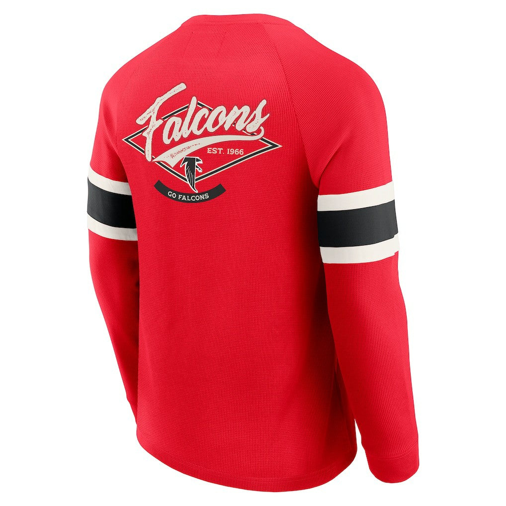 Fanatics Atlanta Falcons Darius Rucker Collection Waffle-Knit Raglan Long Sleeve Henley T-Shirt Red