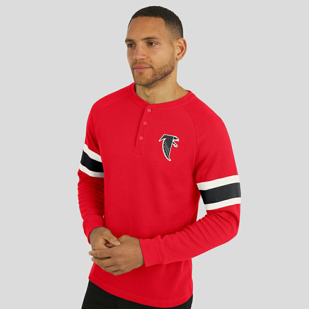 Fanatics Atlanta Falcons Darius Rucker Collection Waffle-Knit Raglan Long Sleeve Henley T-Shirt Red