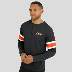 Fanatics Cincinnati Bengals Darius Rucker Collection Waffle-Knit Raglan Long Sleeve Henley T-Shirt Black
