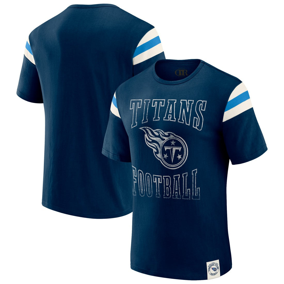Fanatics Tennessee Titans Darius Rucker Collection Football Stripe Sleeve T-Shirt Navy