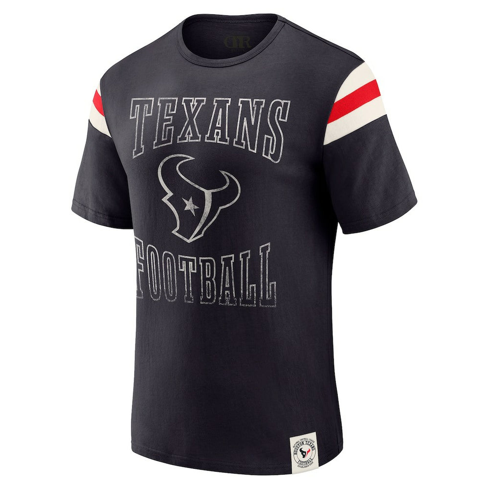 Fanatics Houston Texans Darius Rucker Collection Football Stripe Sleeve T-Shirt Navy
