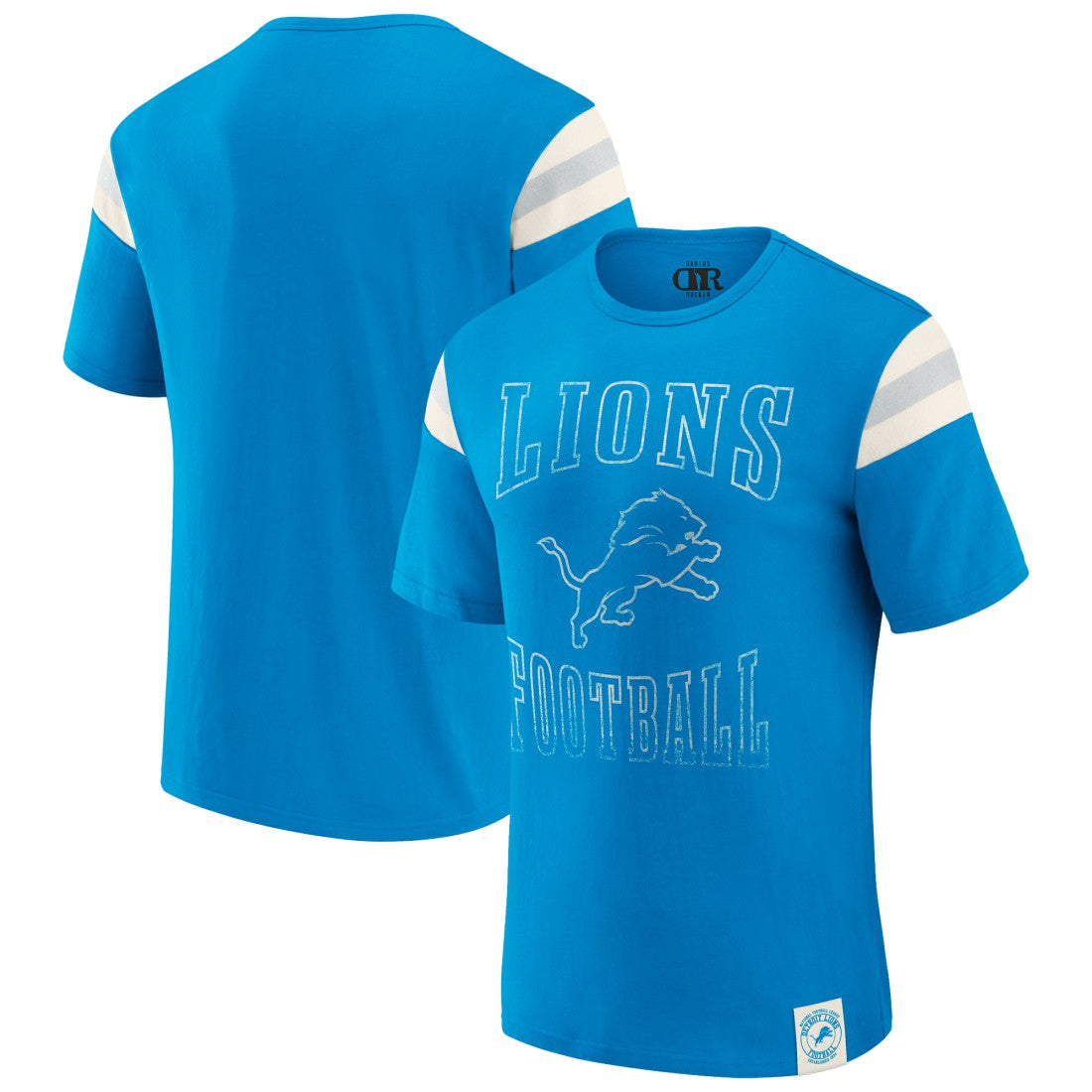 Fanatics Detroit Lions Darius Rucker Collection Football Stripe Sleeve T-Shirt Blue
