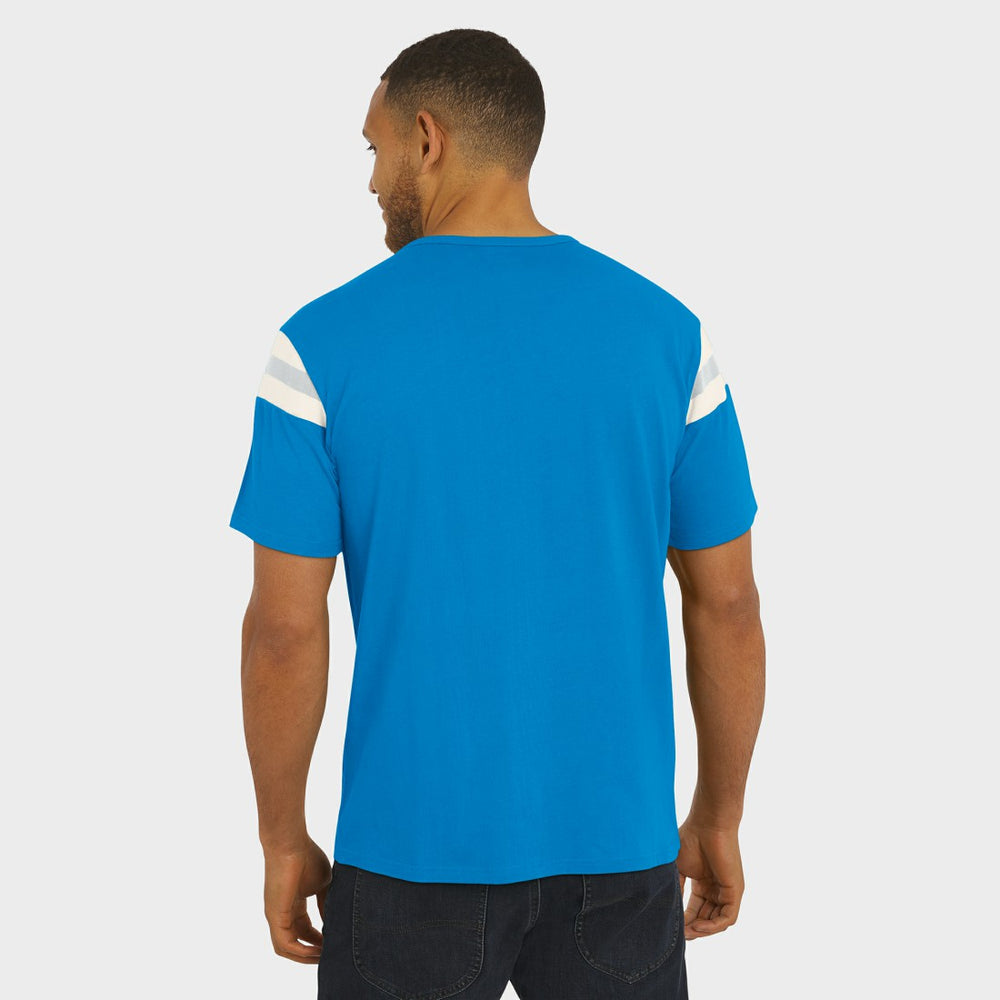 Fanatics Detroit Lions Darius Rucker Collection Football Stripe Sleeve T-Shirt Blue