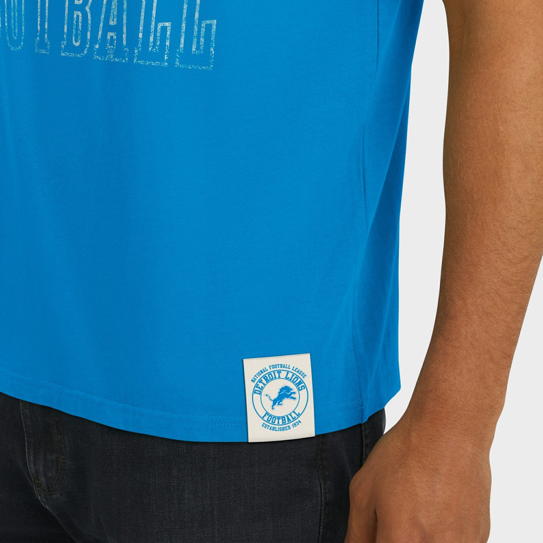 Fanatics Detroit Lions Darius Rucker Collection Football Stripe Sleeve T-Shirt Blue