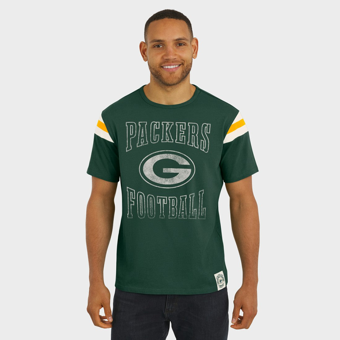 Fanatics Green Bay Packers Darius Rucker Collection Football Stripe Sleeve T-Shirt Green