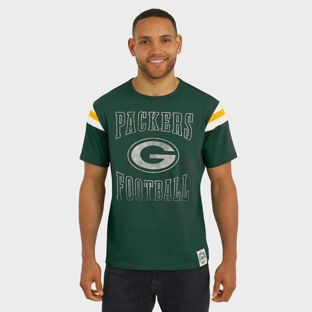 Fanatics Green Bay Packers Darius Rucker Collection Football Stripe Sleeve T-Shirt Green