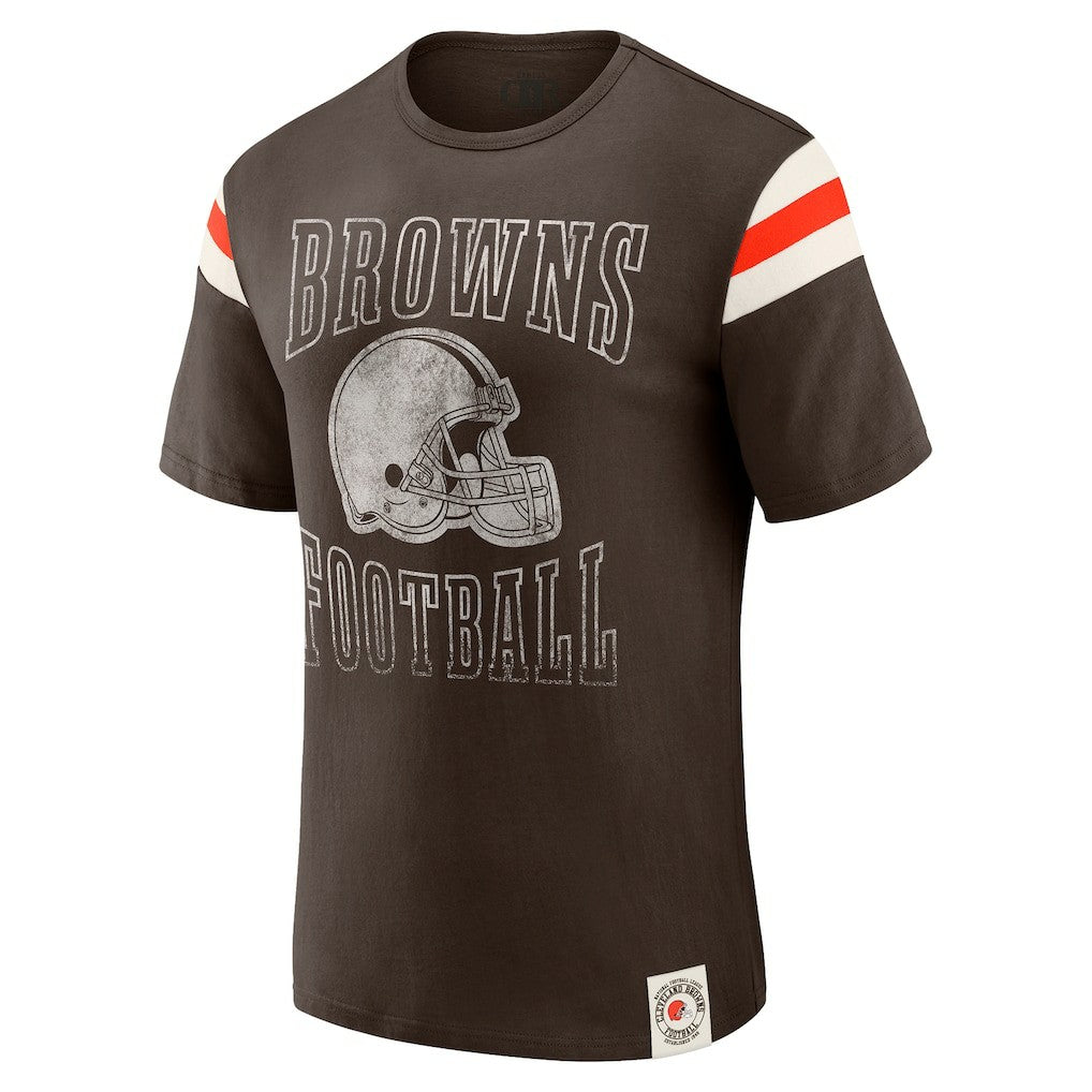 Fanatics Cleveland Browns Darius Rucker Collection Football Stripe Sleeve T-Shirt Brown