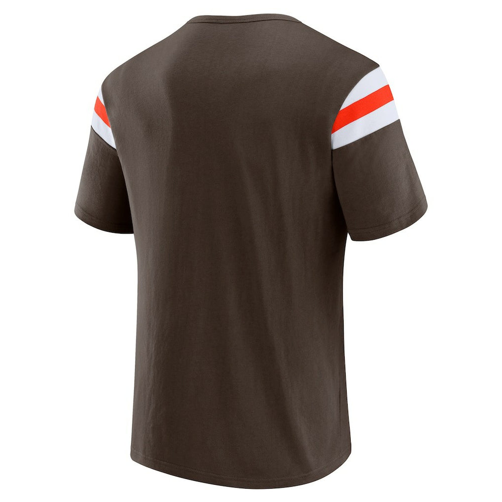 Fanatics Cleveland Browns Darius Rucker Collection Football Stripe Sleeve T-Shirt Brown