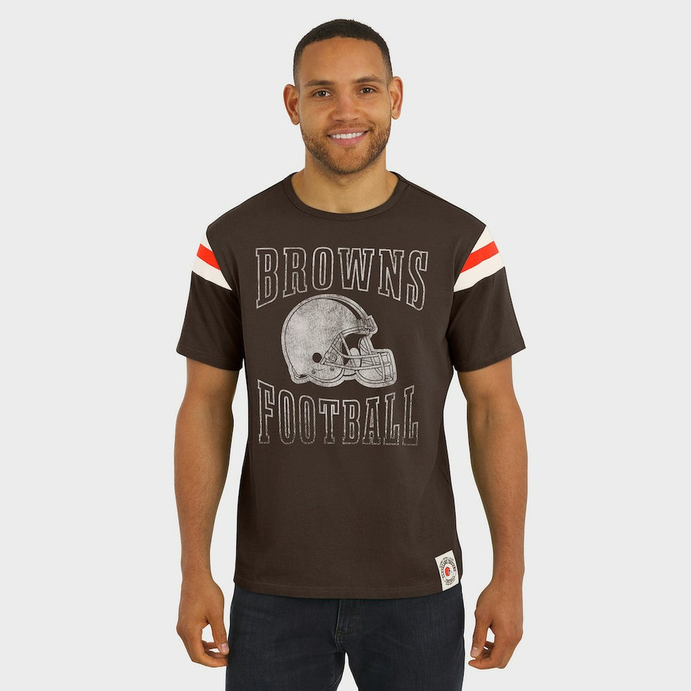 Fanatics Cleveland Browns Darius Rucker Collection Football Stripe Sleeve T-Shirt Brown