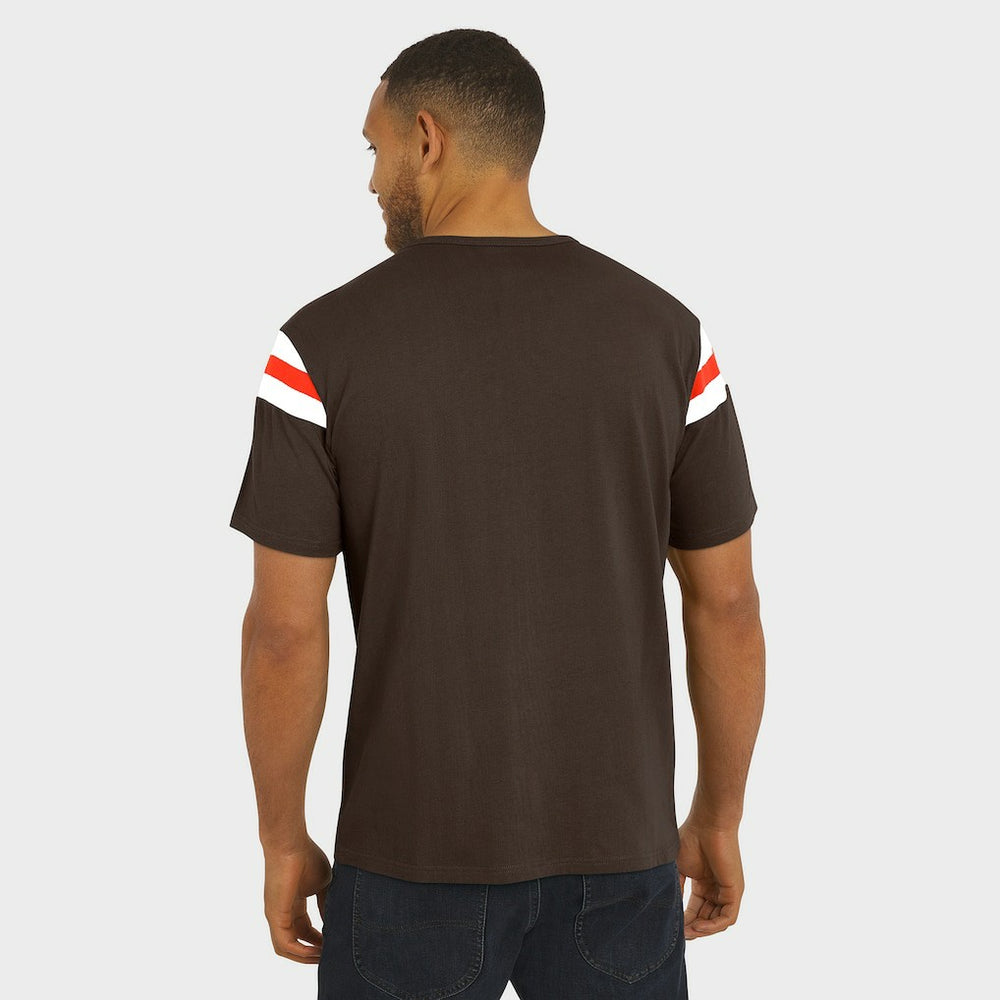 Fanatics Cleveland Browns Darius Rucker Collection Football Stripe Sleeve T-Shirt Brown