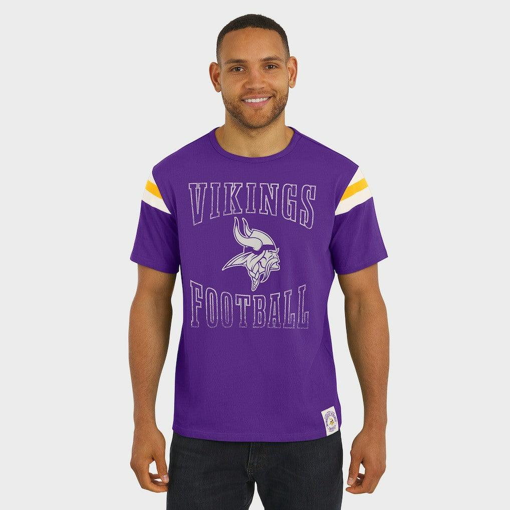 Fanatics Minnesota Vikings Darius Rucker Collection Football Stripe Sleeve T-Shirt Purple