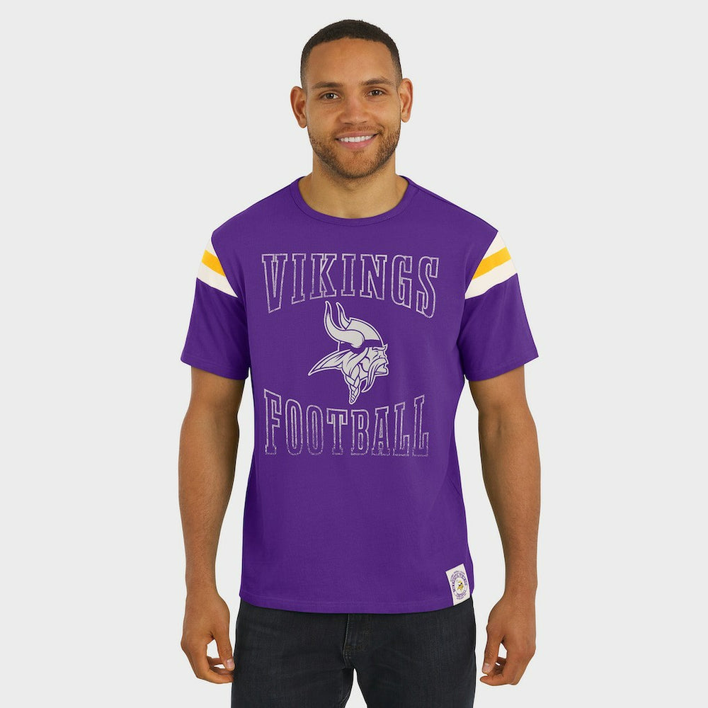 Fanatics Minnesota Vikings Darius Rucker Collection Football Stripe Sleeve T-Shirt Purple