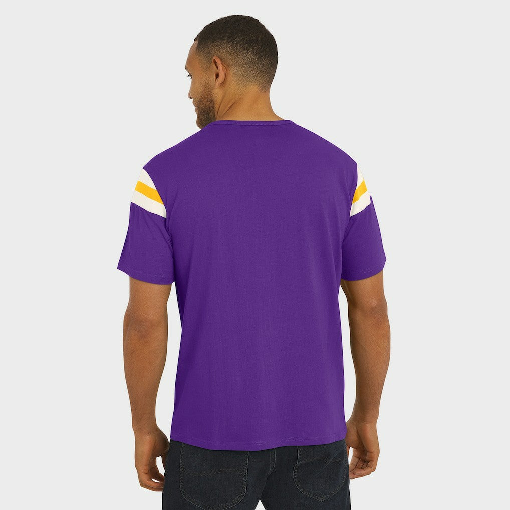 Fanatics Minnesota Vikings Darius Rucker Collection Football Stripe Sleeve T-Shirt Purple