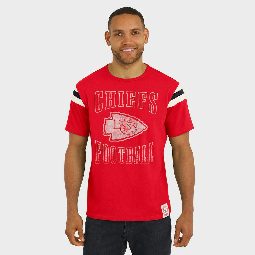 Fanatics Kansas City Chiefs Darius Rucker Collection Football Stripe Sleeve T-Shirt Red