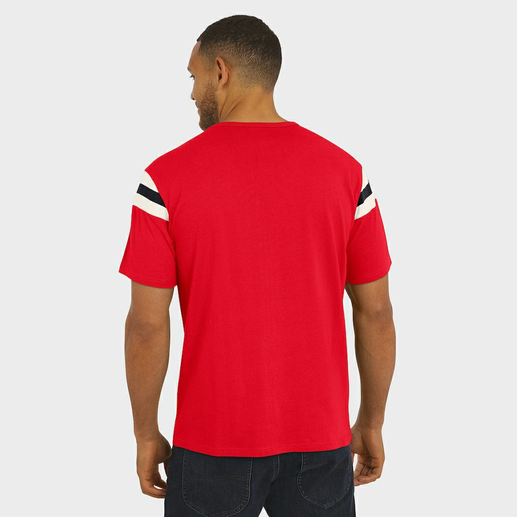 Fanatics Kansas City Chiefs Darius Rucker Collection Football Stripe Sleeve T-Shirt Red