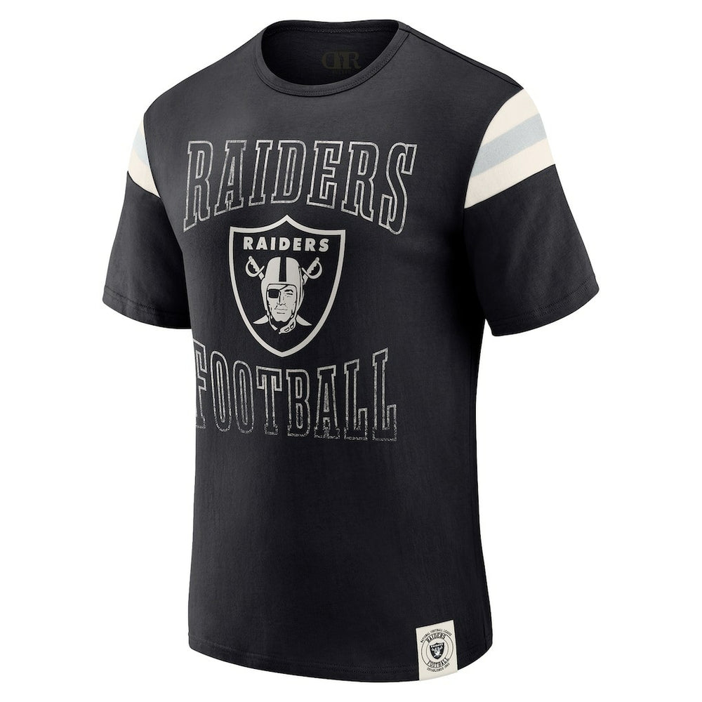Fanatics Las Vegas Raiders Darius Rucker Collection Football Stripe Sleeve T-Shirt Black