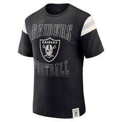 Fanatics Las Vegas Raiders Darius Rucker Collection Football Stripe Sleeve T-Shirt Black