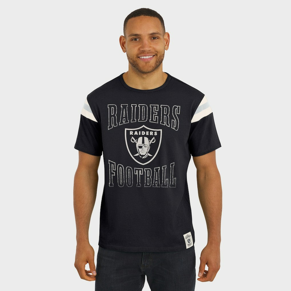 Fanatics Las Vegas Raiders Darius Rucker Collection Football Stripe Sleeve T-Shirt Black