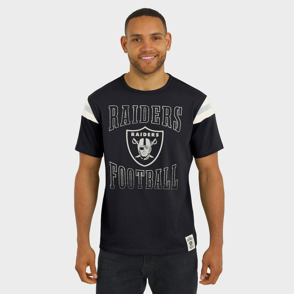 Fanatics Las Vegas Raiders Darius Rucker Collection Football Stripe Sleeve T-Shirt Black