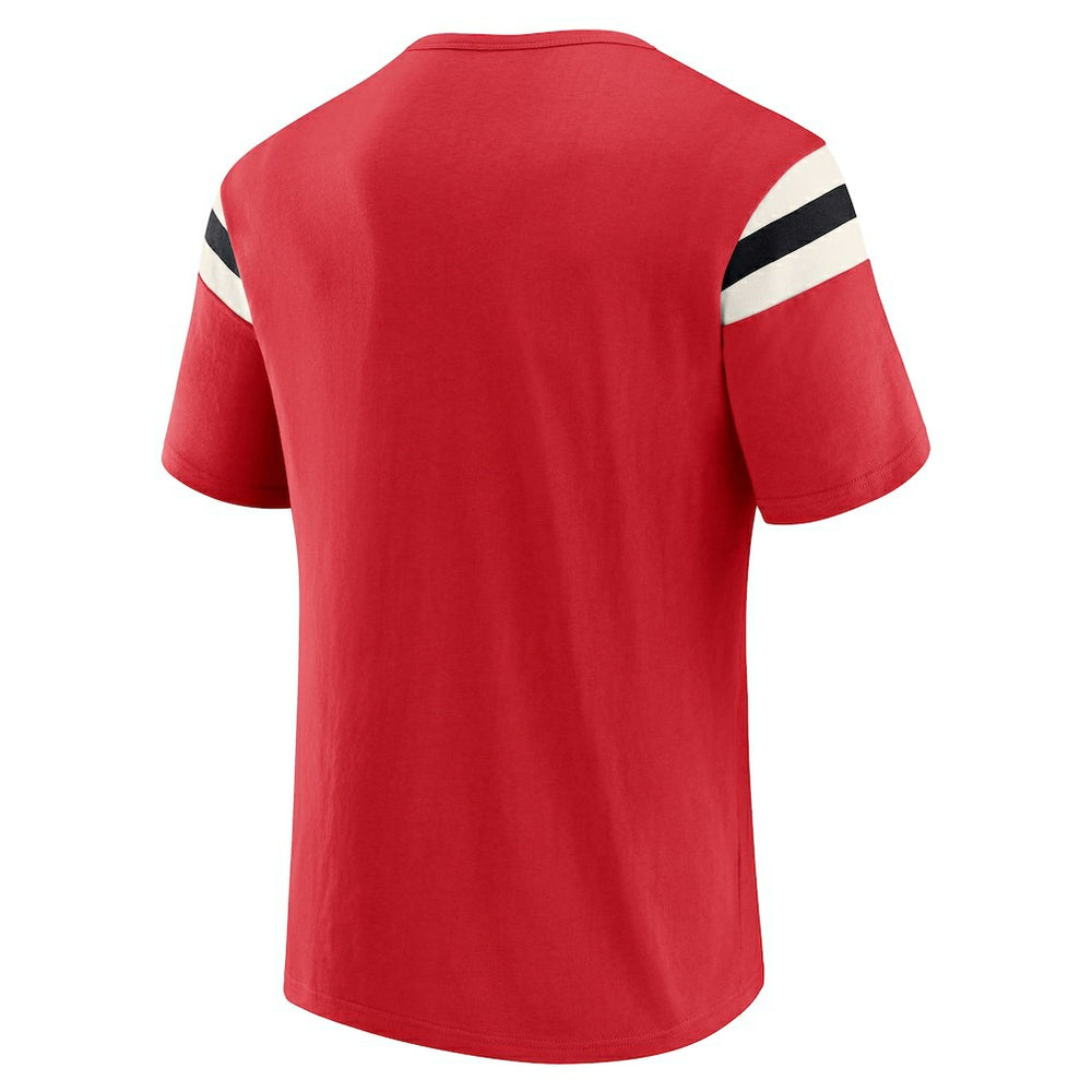 Fanatics San Francisco 49ers Darius Rucker Collection Football Stripe Sleeve T-Shirt Scarlet