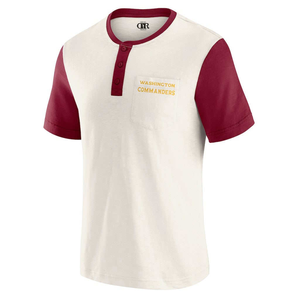 Fanatics Washington Commanders Darius Rucker Collection Henley Colorblock Slub Pocket T-Shirt Cream