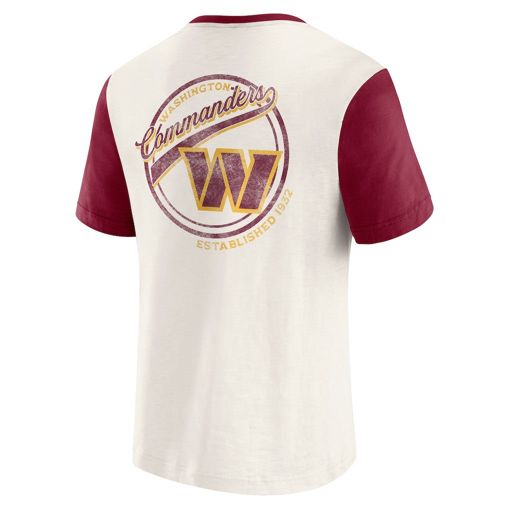 Fanatics Washington Commanders Darius Rucker Collection Henley Colorblock Slub Pocket T-Shirt Cream