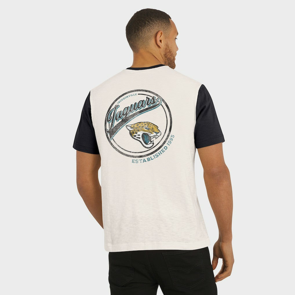 Fanatics Jacksonville Jaguars Darius Rucker Collection Henley Colorblock Slub Pocket T-Shirt Cream