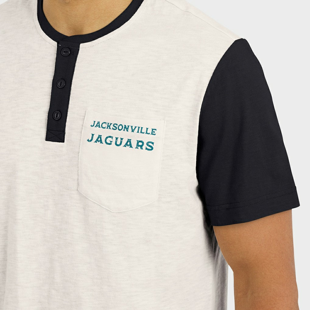 Fanatics Jacksonville Jaguars Darius Rucker Collection Henley Colorblock Slub Pocket T-Shirt Cream