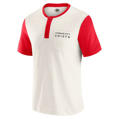 Fanatics Kansas City Chiefs Darius Rucker Collection Henley Colorblock Slub Pocket T-Shirt Cream